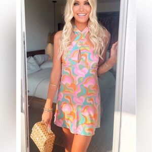 Show Me Your Mumu x Barbie Go Go Mini Halter Dress